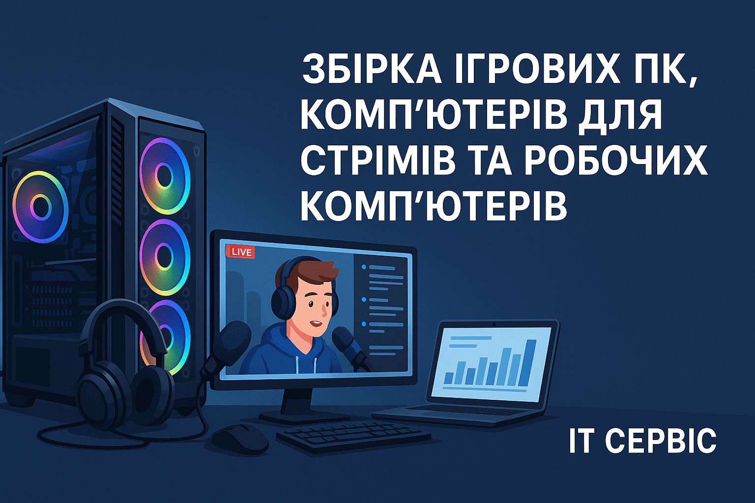 Збірка ігрових ПК, робочих станцій та комп’ютерів для стрімів